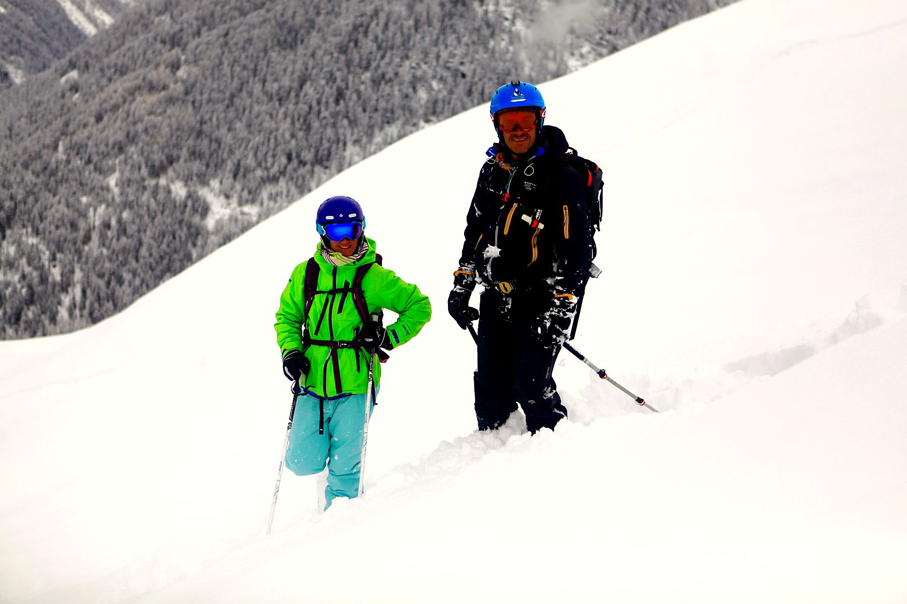 Le Beau Ski mountain guides ready for a ski tour