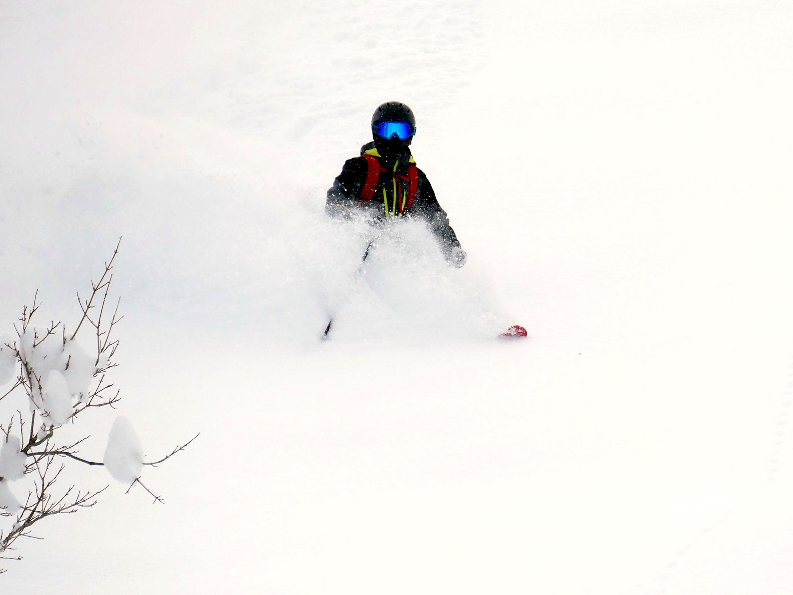 Deep snow skiing in the Valais Alps